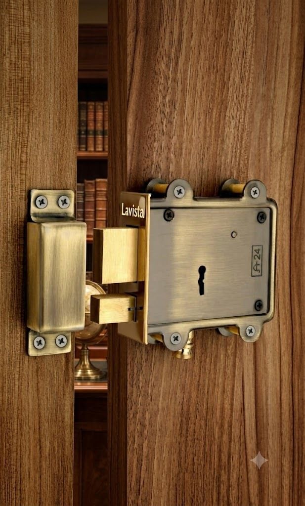 Brass Bolt & Latch Door Lock Heavy Main Door Lock Set | Antique Finish Lock-image-40