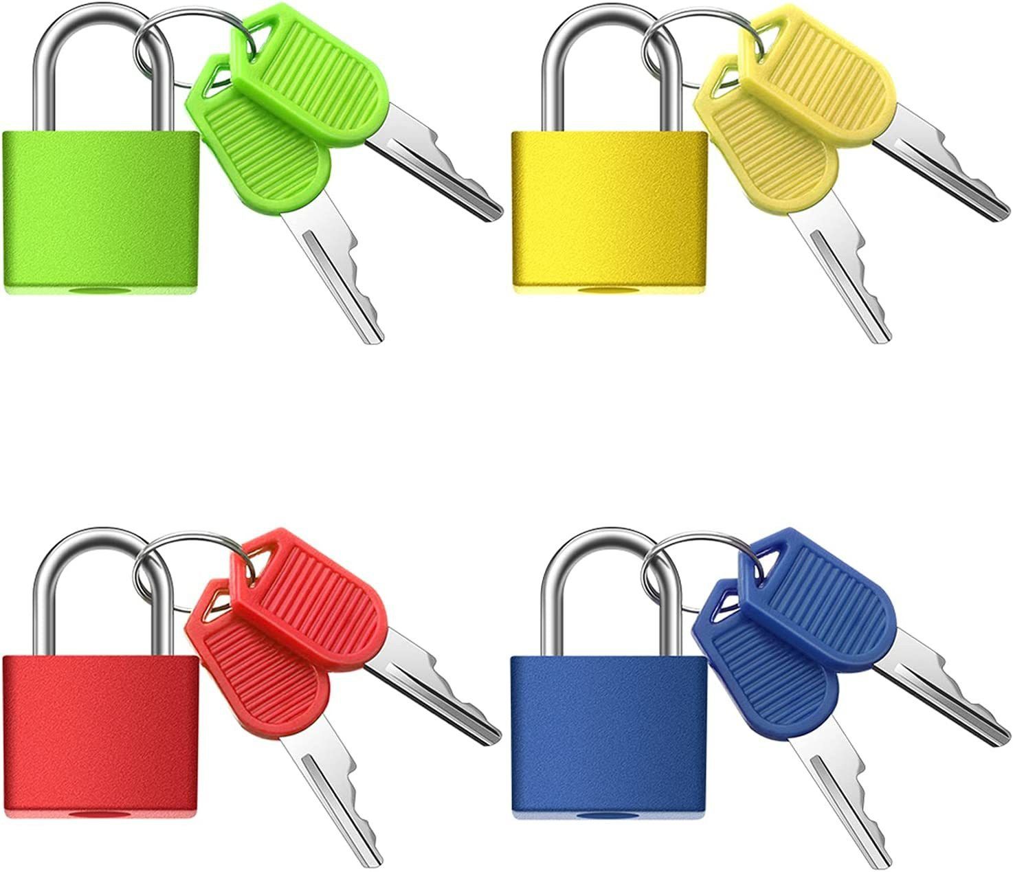 puthak 4Pcs Suitcase Lock,4 Colors Mini Padlock with Key Padlock-picture-17