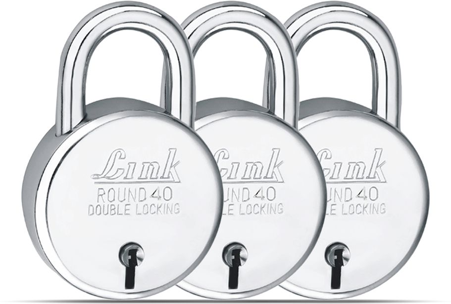 40mm New Round Door Lock| Steel Body | Iron Lever | Made In India | Pack 3 Padlock-image-42
