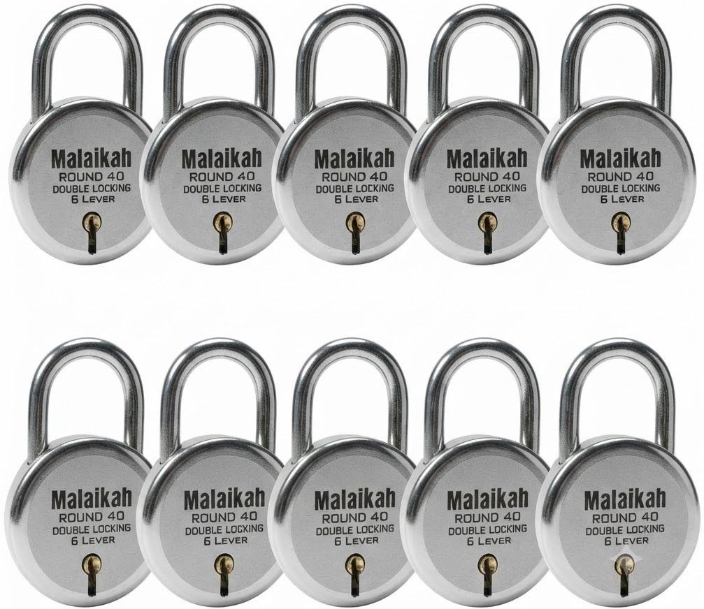 malaikah Reliable Protection 6 Lever 40mm Round Double Locking Lock (Pack of 10) Padlock-picture-35