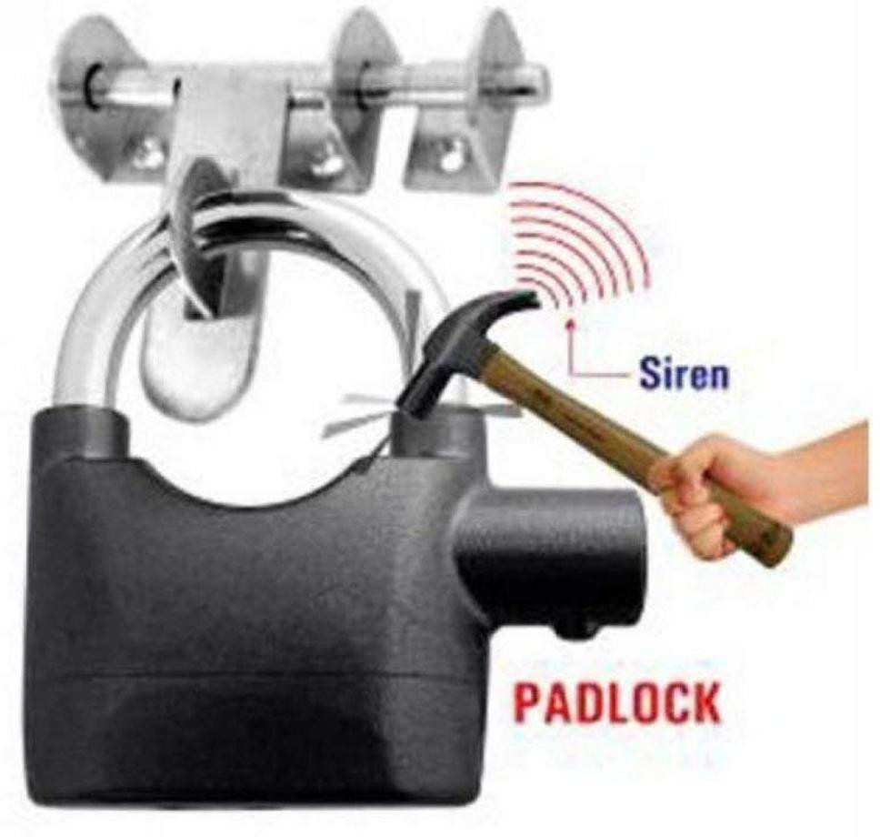 gaxquly Anti-Theft Motion Sensor Alarm Pad Lock with 3 Keys 110 dB Siren Lock image 1