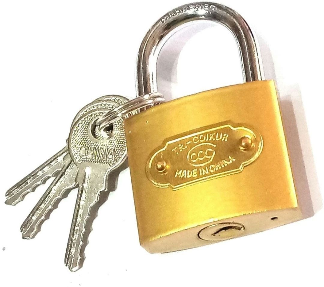shyam sarowar Gold Heavy Duty IRON Padlock Size -50mm, Color -Gold China Lock Lock-picture-21