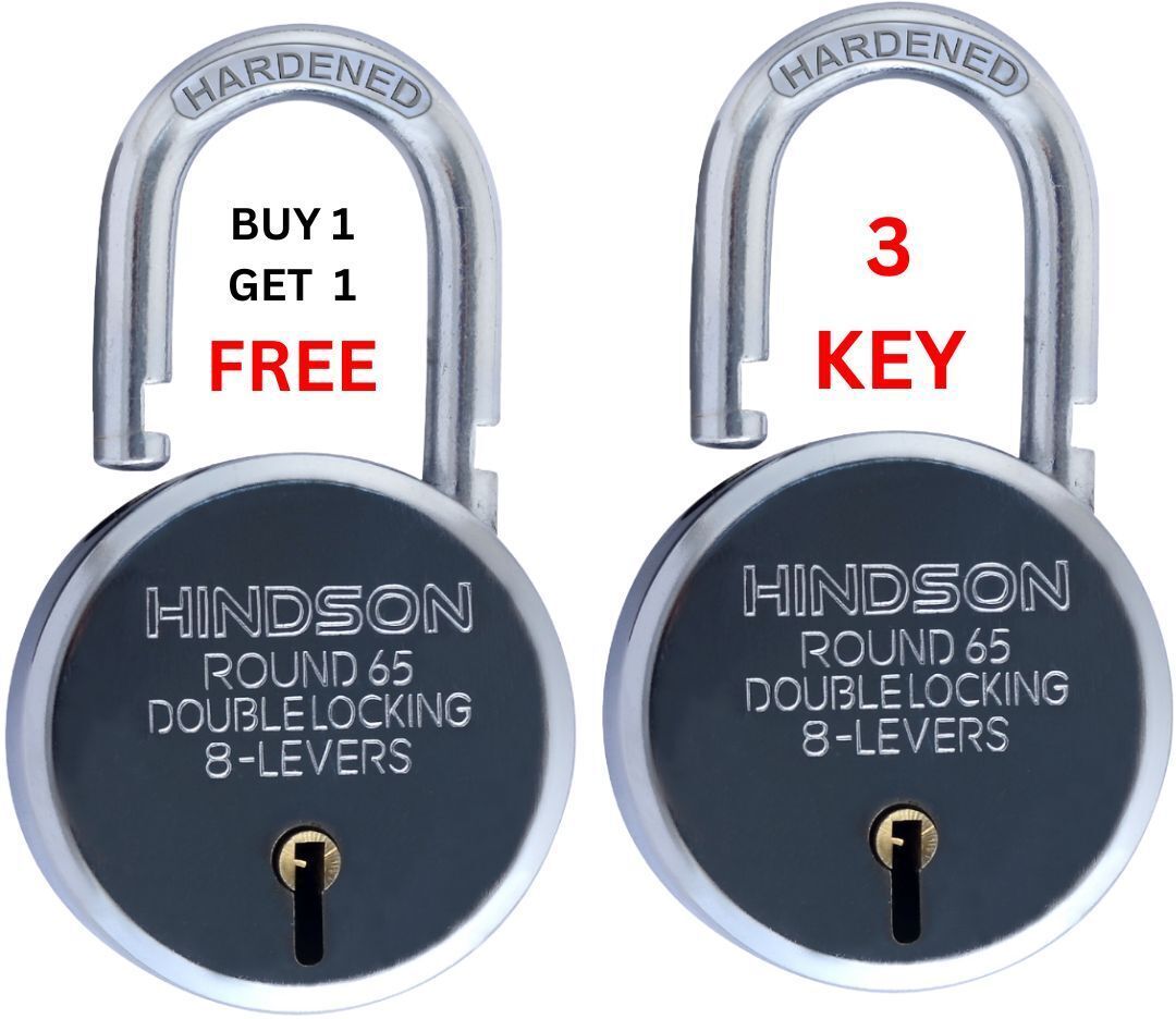 hindson Round 65mm Double Locking, 8 Levers with 3 Iron Key, Pack of 2 Lock-picture-10
