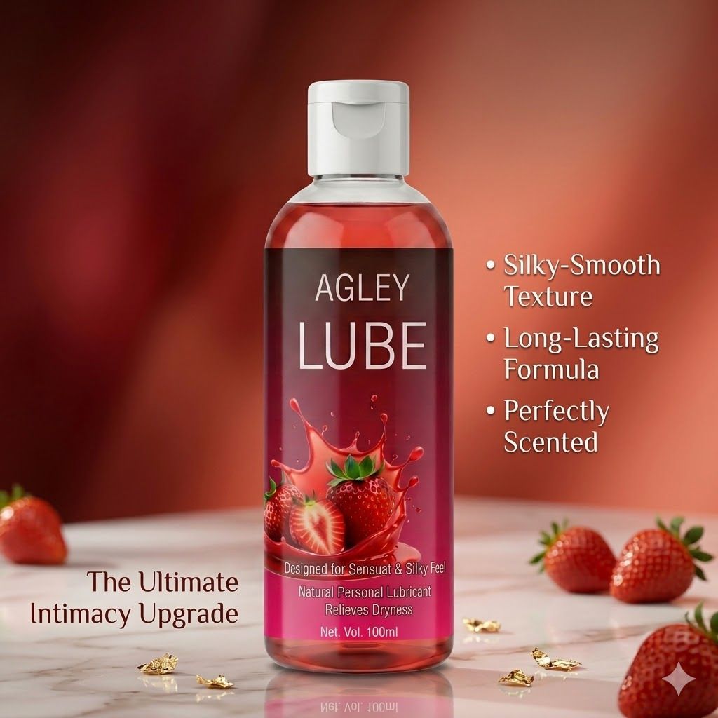 agley Strawberry Flavored Lube Gel Water-Based for Couples, Lubricant-picture-25