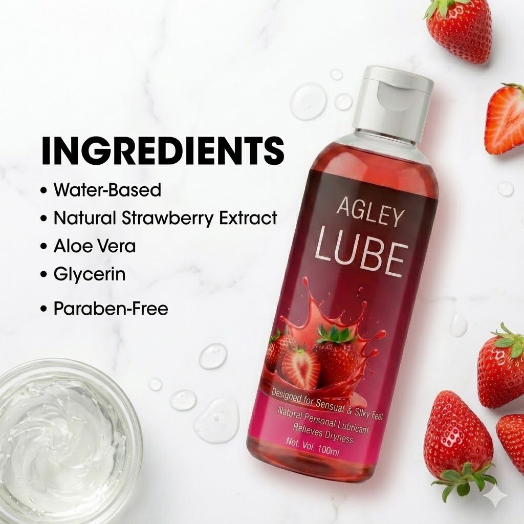 agley Long-Lasting Strawberry Lube Gel – Smooth, Silky & Flavored Lubricant Lubricant-picture-43
