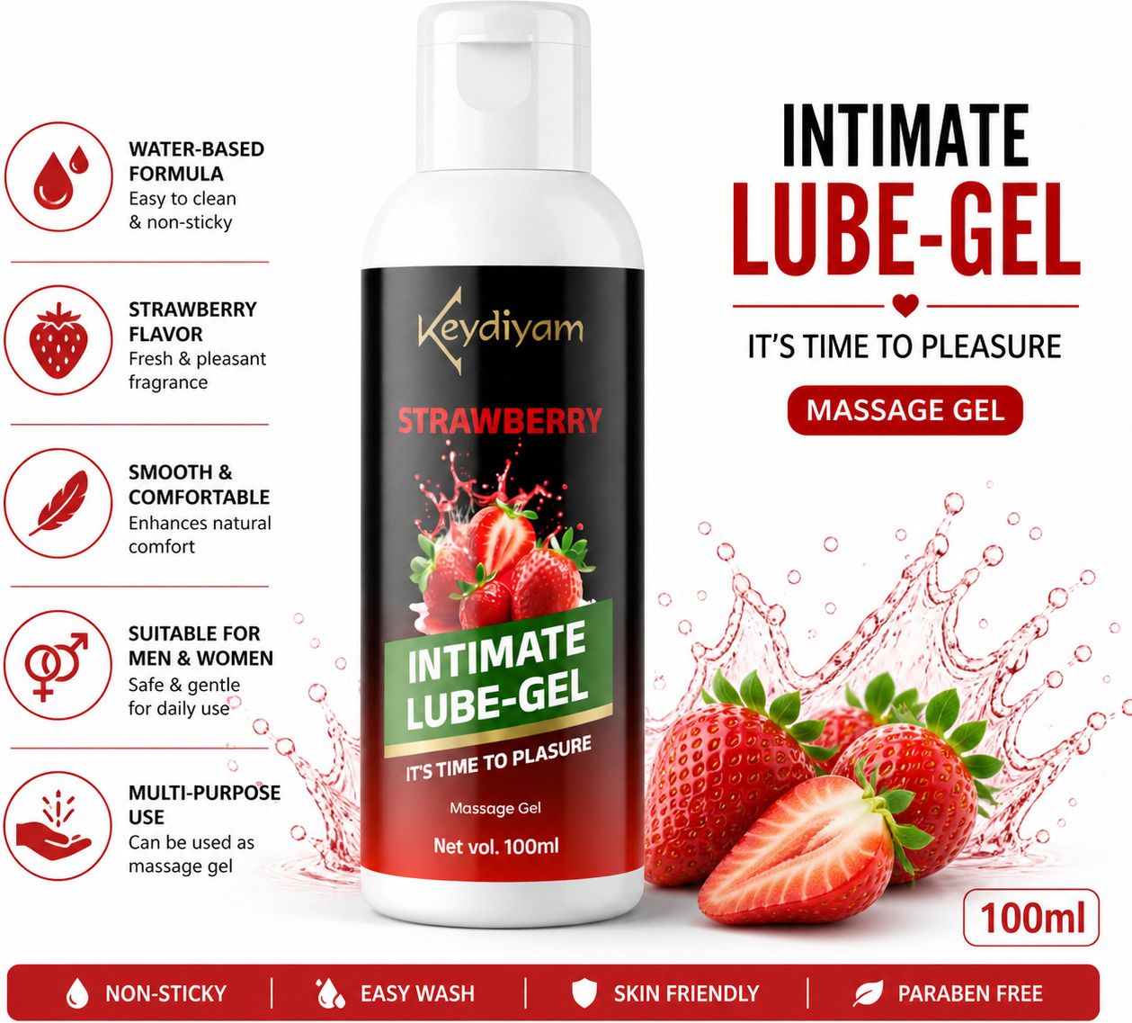 keydiyam Water Based Lubricant Gel For Men & Women Lubricant Lubricant Lubricant (100 g) Lubricant-picture-36