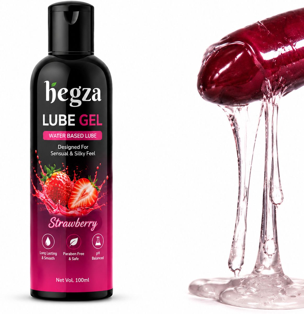 Water Based Lube Gel Strawberry Flavour Long Lasting Smooth Formula Lubricant-image-47
