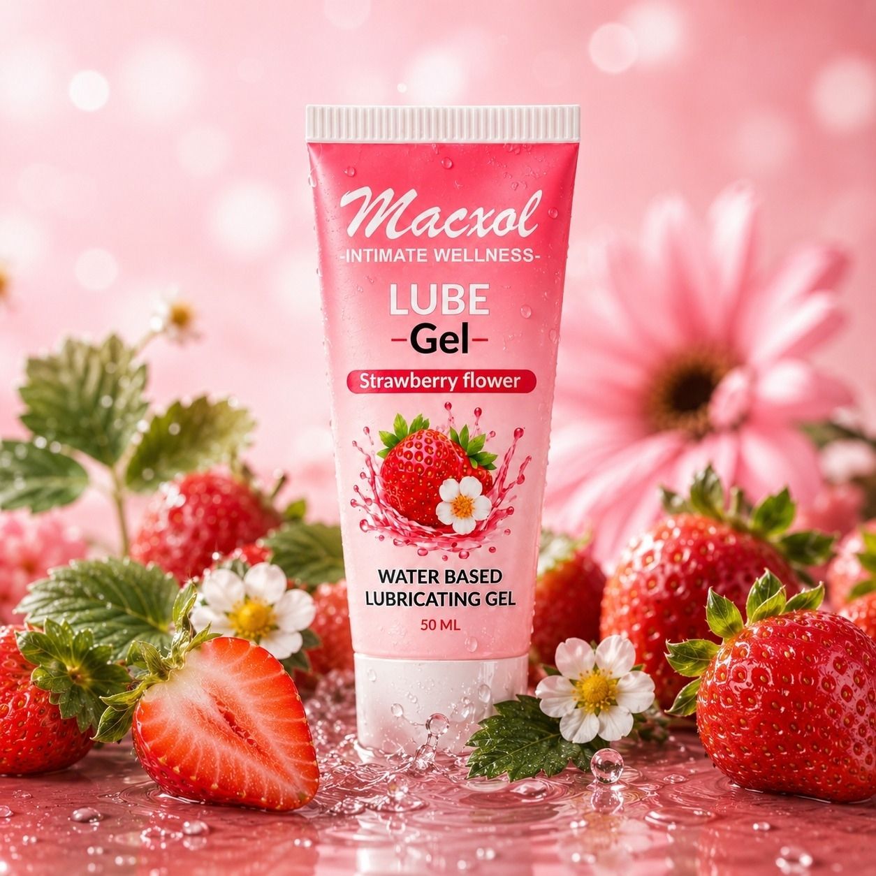 macxol Strawberry Flower Water Based Lubricating Gel | Intimate Wellness Personal Lube Lubricant-picture-24