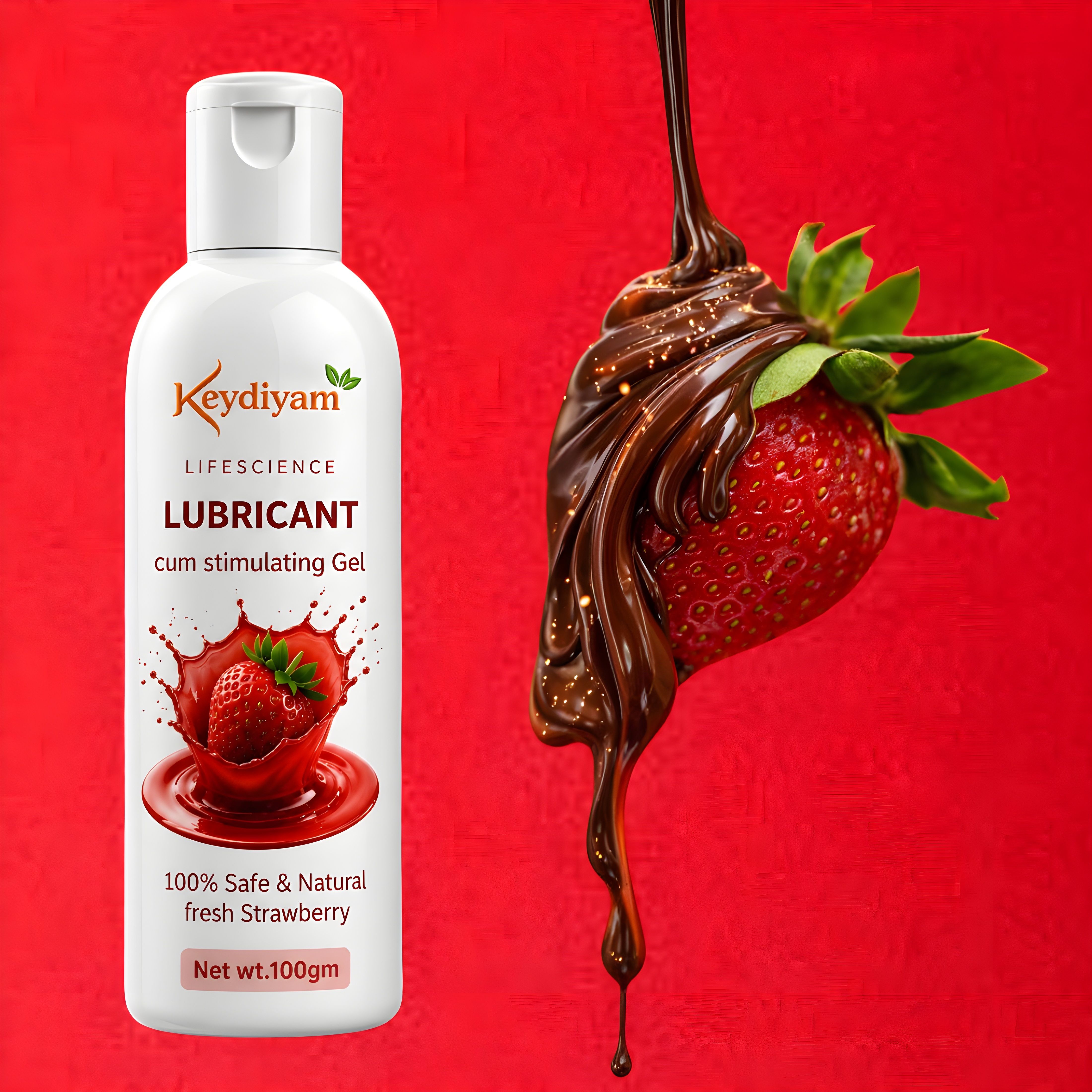 keydiyam Strawberry Lube | Water-based Lubricant (100ml) Lubricant-picture-31