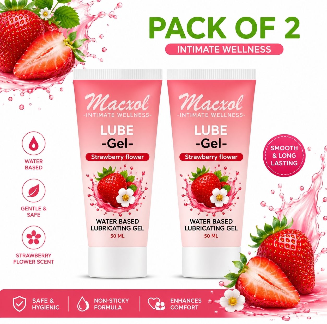 macxol Premium Strawberry Personal Lubricating Gel Lubricant-picture-27