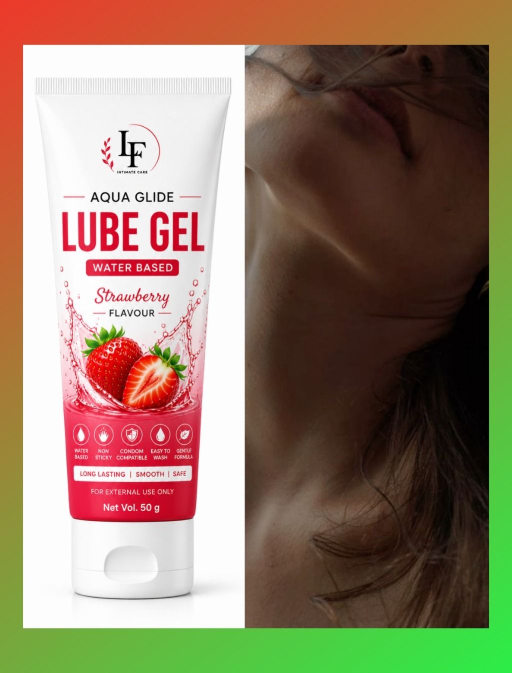 Strawberry Water Based Lube Gel Non Oily 50 ml Lubricant-image-43