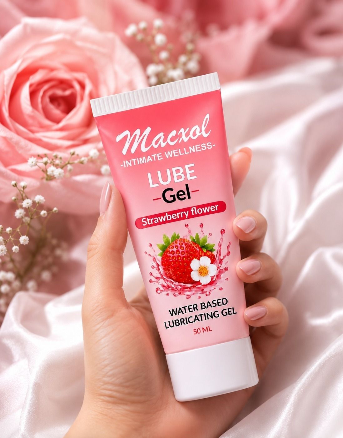 macxol Strawberry Flower Water Based Lubricant Gel for Intimate Wellness Lubricant-picture-31