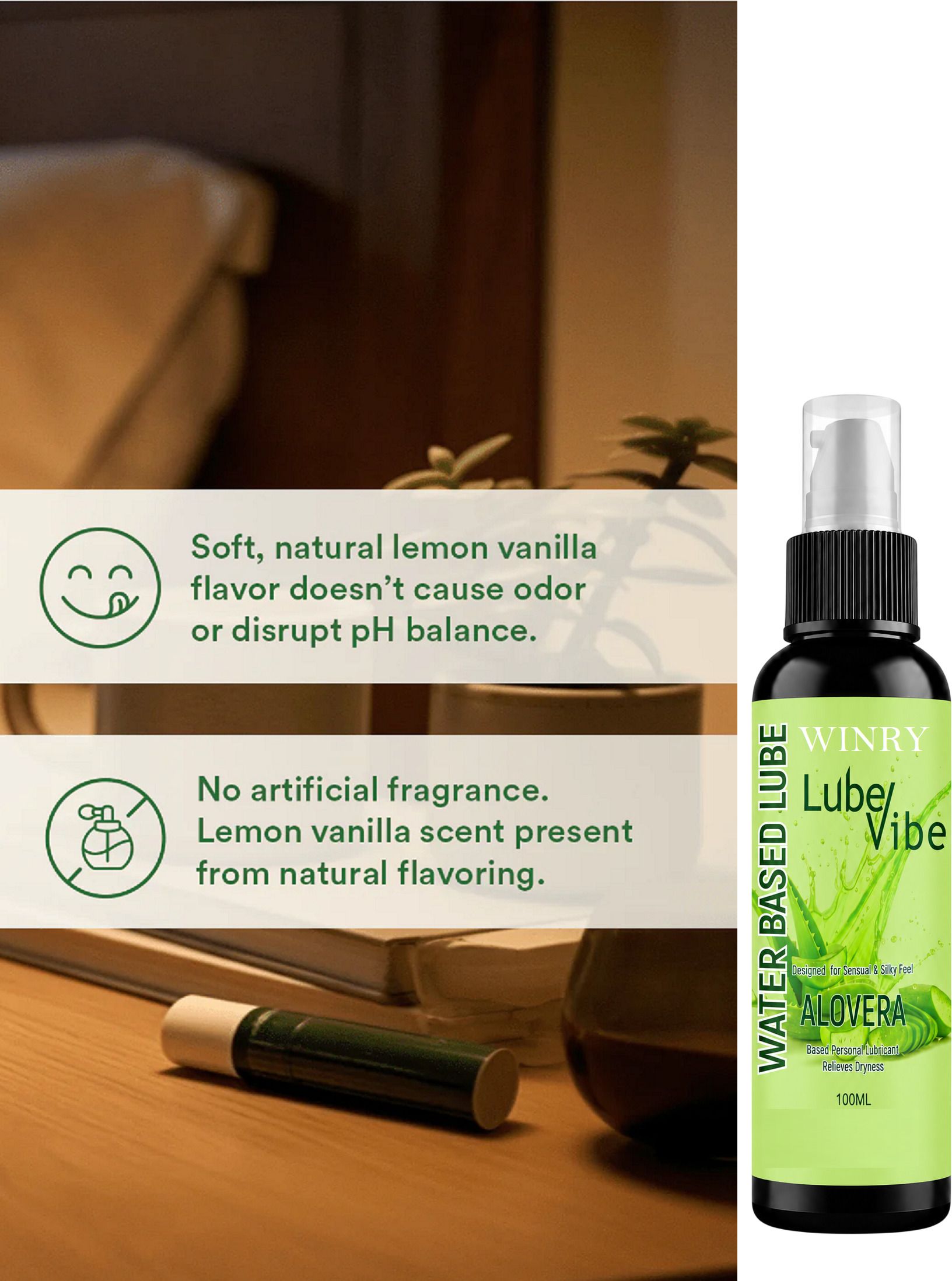winry Non Sticky Aloe Vera Water Based Lubricant 100ml Lubricant-picture-11