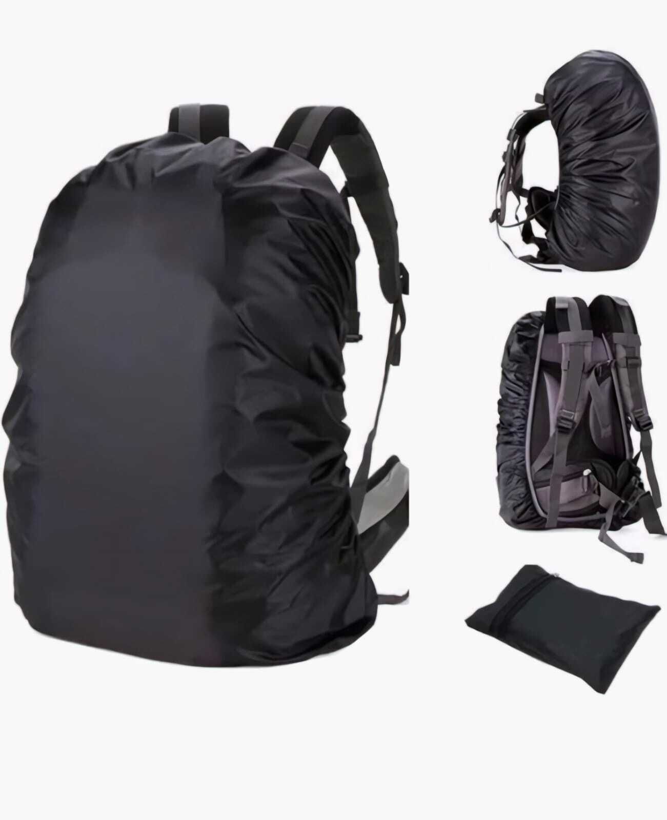 CMK Rubberized Material Double Layered Anti-Tear Dust Cover for Bags With pouch Waterproof Laptop Bag Cover, School Bag Cover-image-3