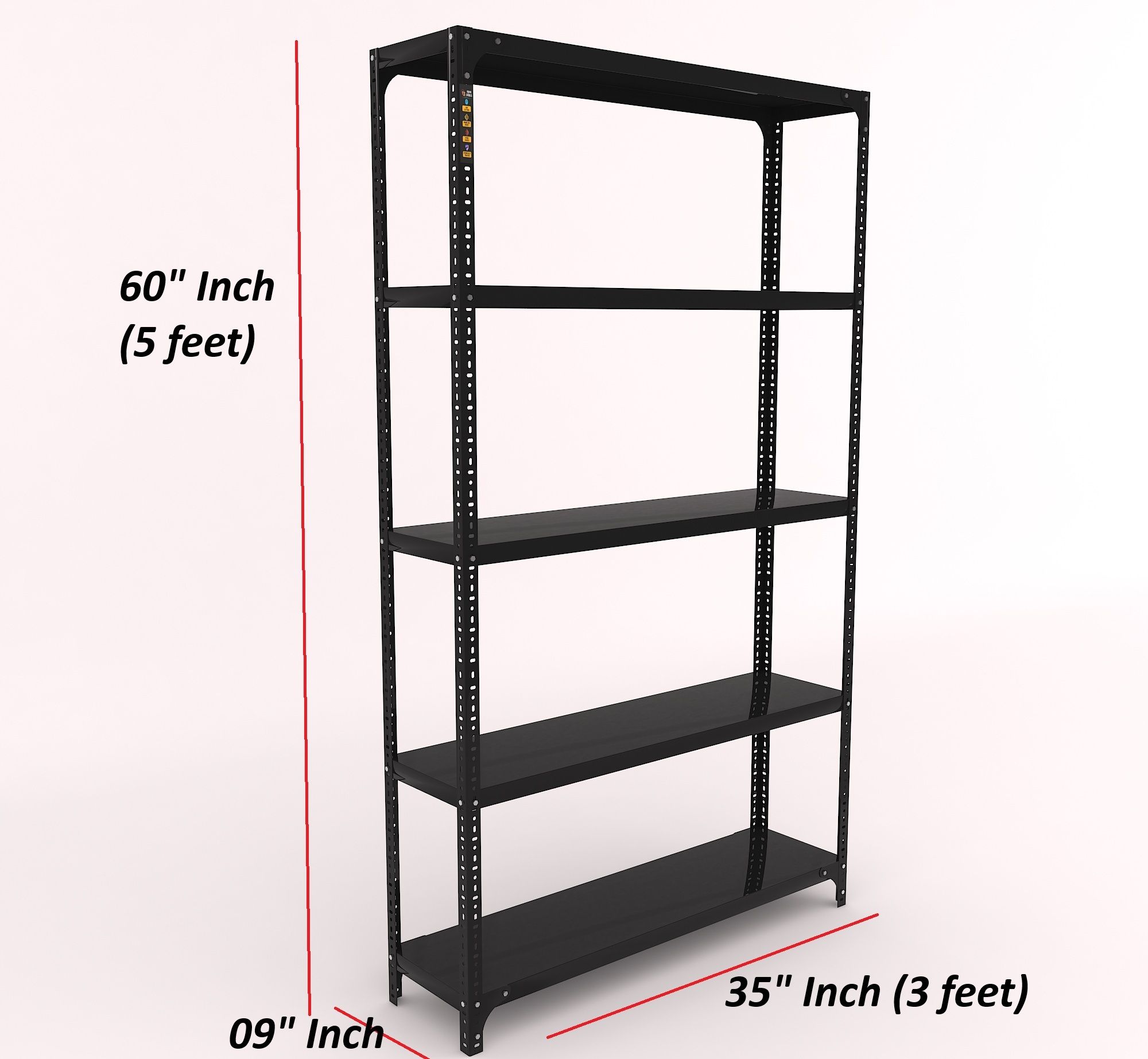 fidvi Utensil Kitchen Rack Premium Iron Rack 09x35x60 Inch 5 Shelf For Kitchen Storage Shelves PowderCoated Iron-picture-14