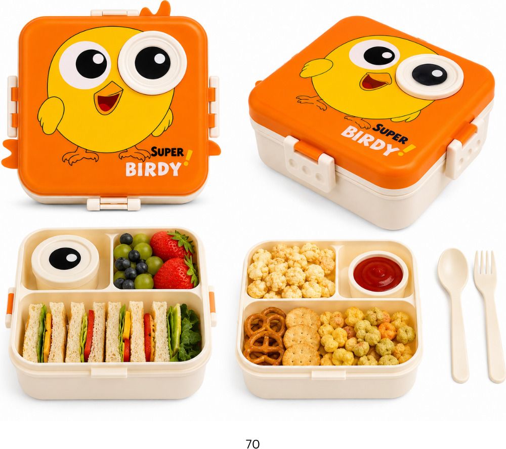 laxelle School Lunch Organizer Bird Edition 1 Containers Plastic School Lunch Box-picture-27