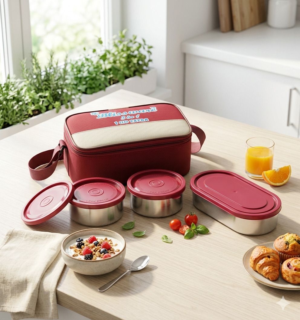01 3 Containers Stainless Steel Office Lunch Box-image-36