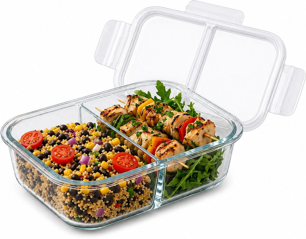 Borosilicate Glass Microwave Safe Lunch Box 640ml Leakproof Glass Food Container 1 Containers Glass School Lunch Box-image-24