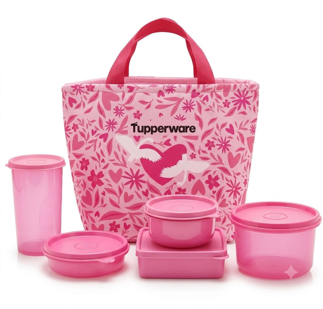 Lunch Box Set with Carry Bag, Containers and Water Tumbler 4 Containers Plastic Office Lunch Box-image-25