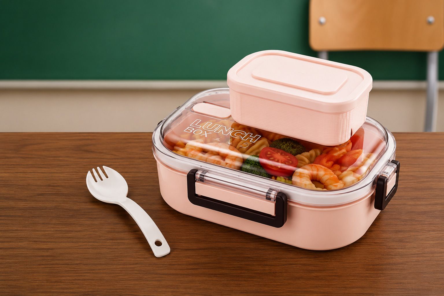 lunch box 2 Containers Plastic School Lunch Box-image-44
