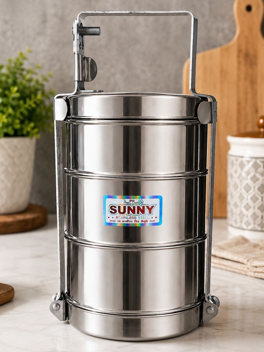 Stainless Steel Lunch Box 3 Layer Traditional Lunch Box 3 Containers Stainless Steel School Lunch Box-image-43