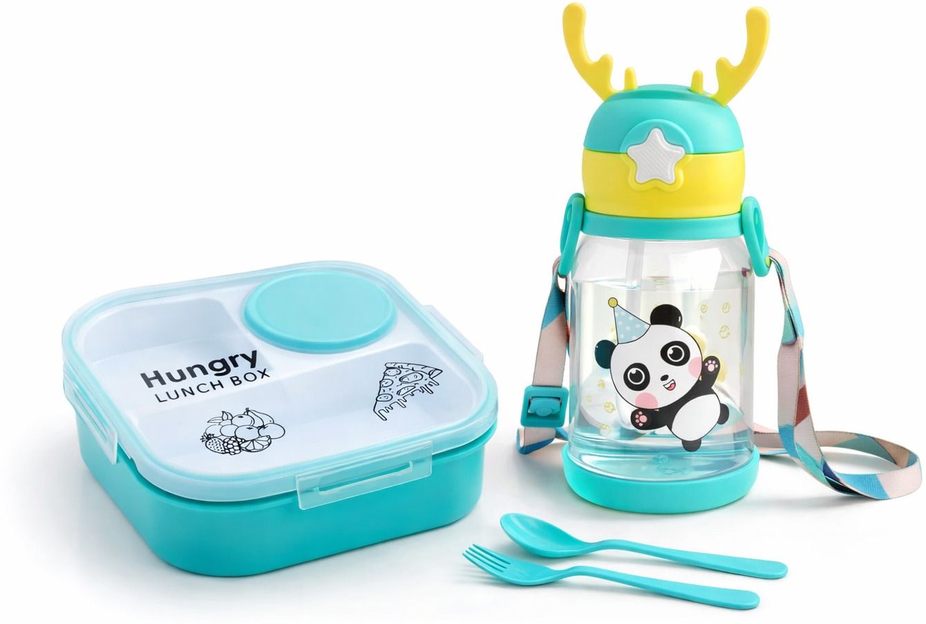 PL-PB Combo1 2 Containers Plastic School Lunch Box