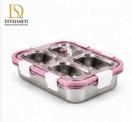 divshakti Stainless Steel Lunch Box 53 3 Containers Stainless Steel School Lunch Box-picture-18
