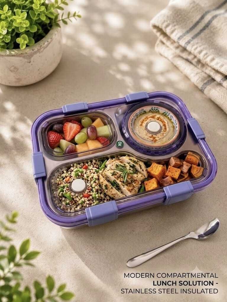 Bento Lunch Box 1 Containers Stainless Steel Office Lunch Box-image-16