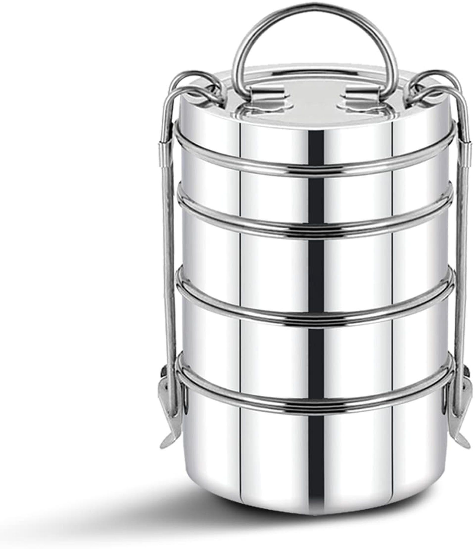 ideal prime Leak Proof Stainless Steel 4 Compartment Clip Lock Lunch Box 2000 ml 4 Containers Lunch Box-picture-26