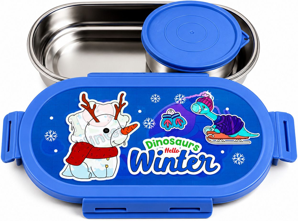 Stainless Steel Lunch box 2 Containers Stainless Steel School Lunch Box-image-23