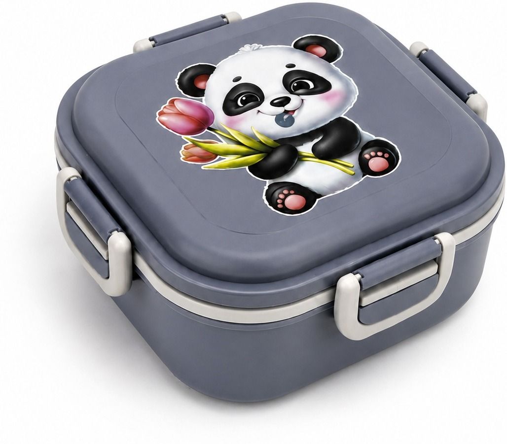 Happy Panda Lunch Box 1 Containers Plastic School Lunch Box-image-14