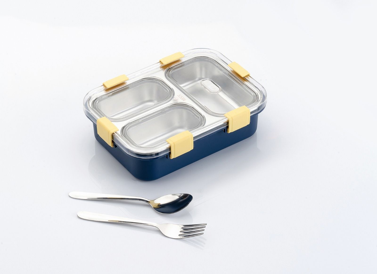 Stainless Steel Leak Proof with 2 Spoon Lunch Box 3 Containers Lunch Box-image-42