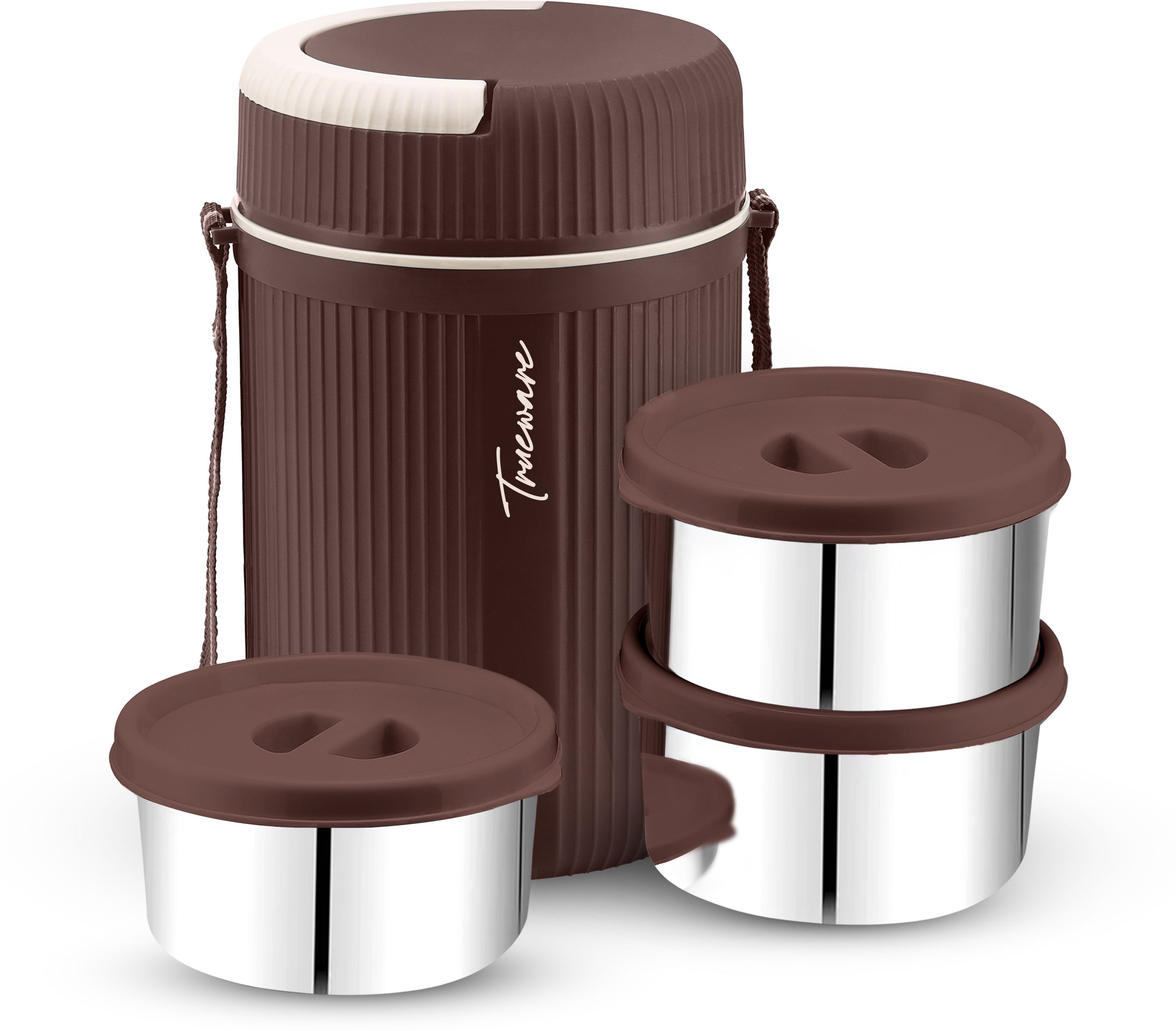 GRUB 3 Insulated Hot and Cold Lunch Box With 3 SS Container 300 ML Each 3 Containers Lunch Box-image-25