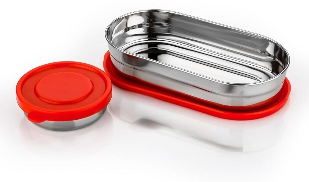 Lunch 2 Containers Stainless Steel School Lunch Box-image-15