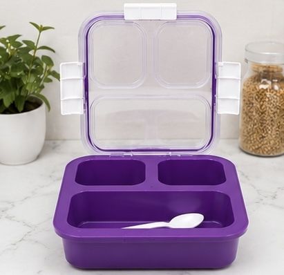 divshakti 3 Compartment Lunch Box 130 3 Containers Plastic School Lunch Box-picture-27