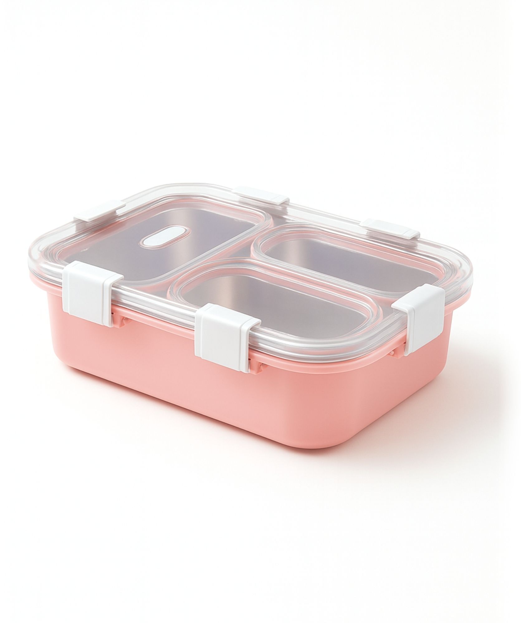 3 Compartment Stainless Steel LunchBox |LeakProof |With Spoon,Fork & Chopsticks 3 Containers Lunch Box-image-40