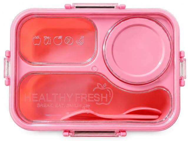3 Compartment healthy fresh lunch box for kids 3 Containers Plastic School Lunch Box-image-16