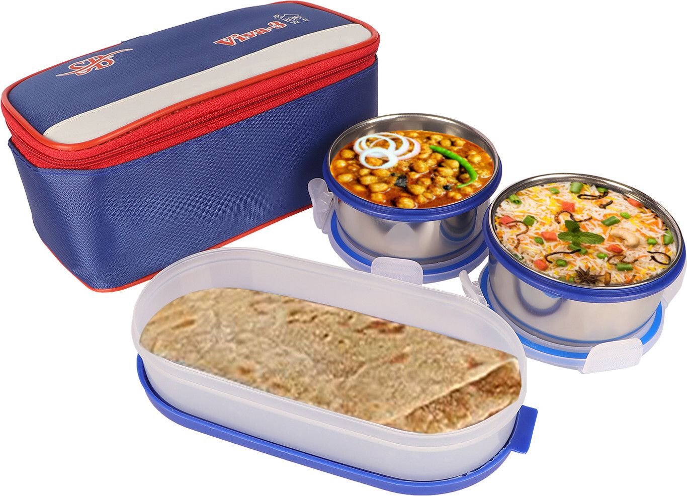 SB_01 2 Containers Stainless Steel Office Lunch Box-image-20
