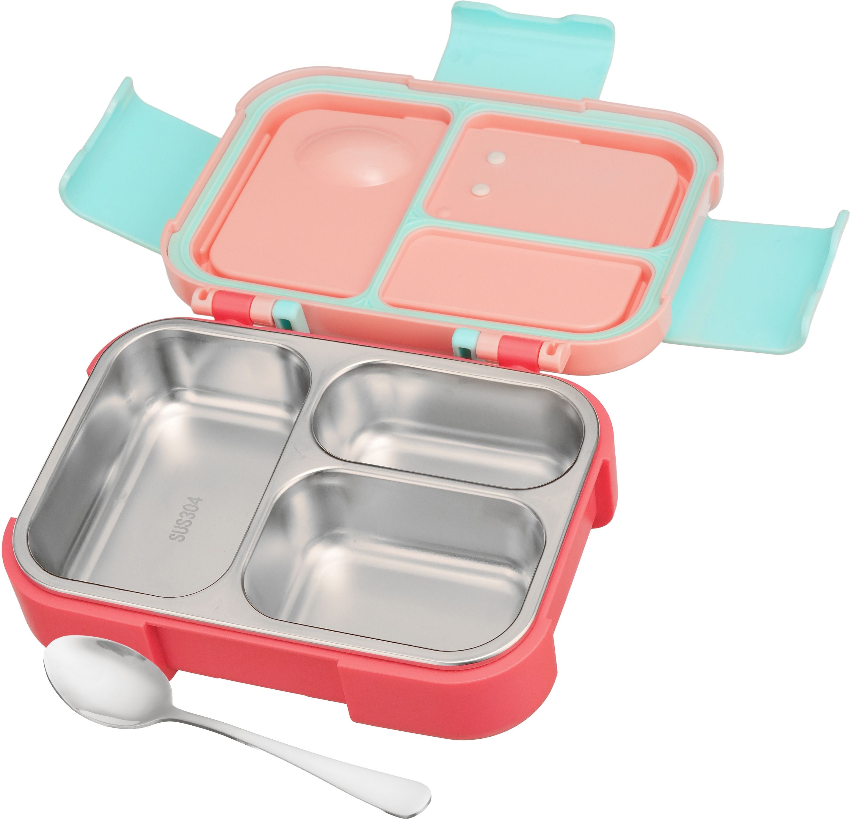 Galaxy 3 304 Stainless Steel PU Insulated Lunch Box with Two Compartment 530ml 3 Containers Stainless Steel, Plastic Office Lunch Box-image-6