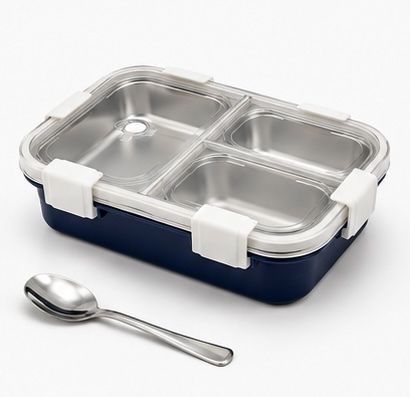 divshakti 3 Compartment Lunch Box 55 3 Containers Stainless Steel School Lunch Box-picture-20