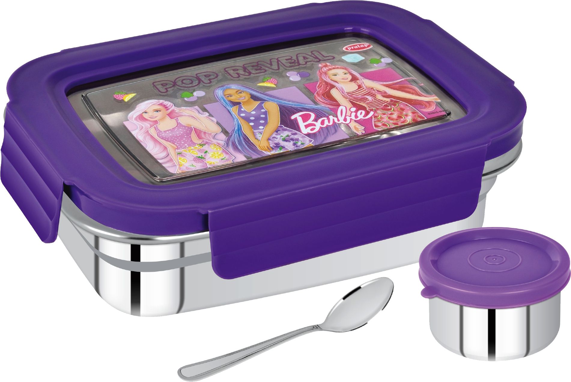 pratap Fresh Meal 510 Stainless Steel Lunch Box (With Separate 110ml Box) 2 Containers Lunch Box-picture-4