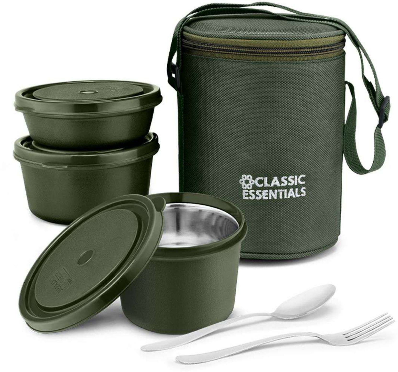 Pro Microwave Safe Stainless Steel | Insulated Fabric Bag | Leak Proof 3 Containers Lunch Box-image-25