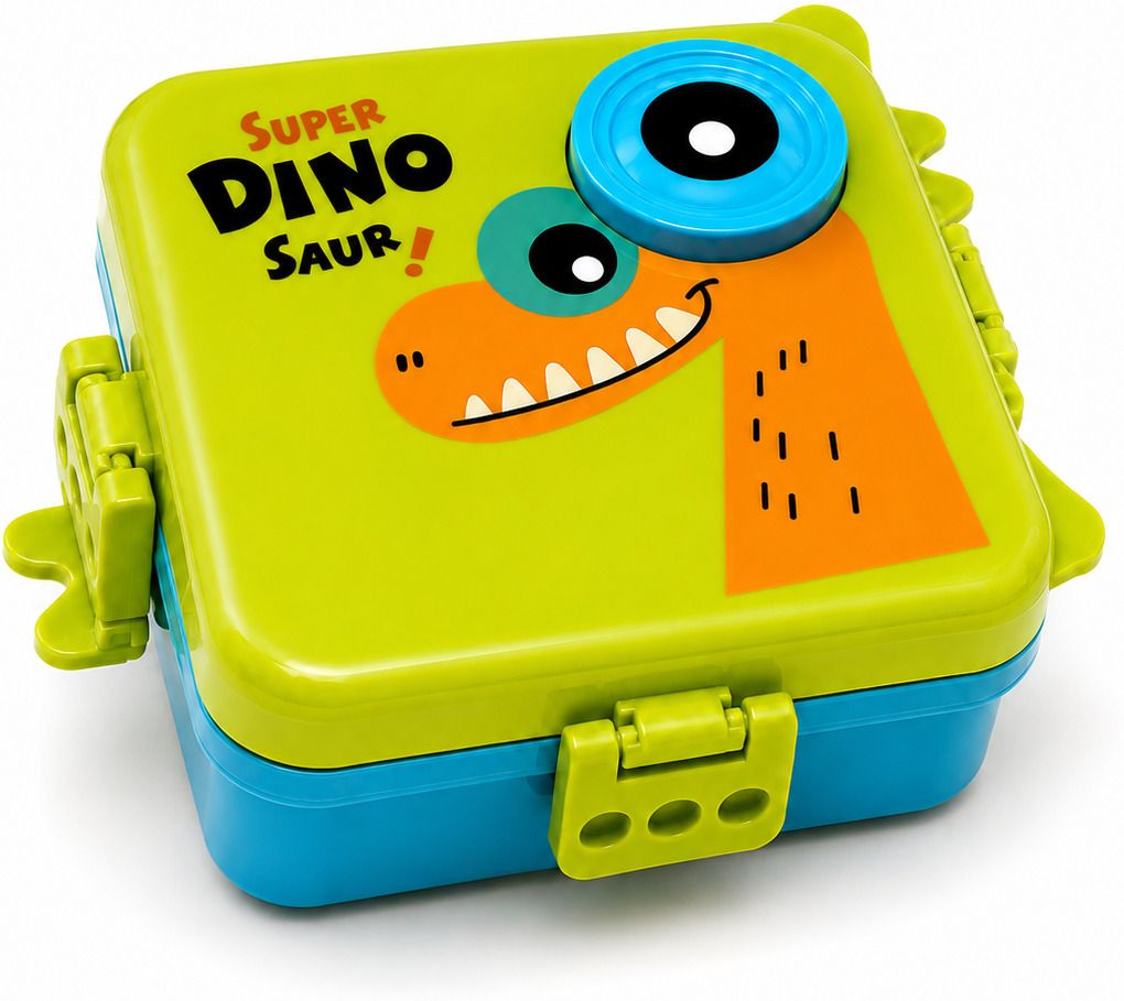 mounthills Super Dinosaur Leakproof Kids Lunch Box 2 Containers Plastic School Lunch Box-picture-6