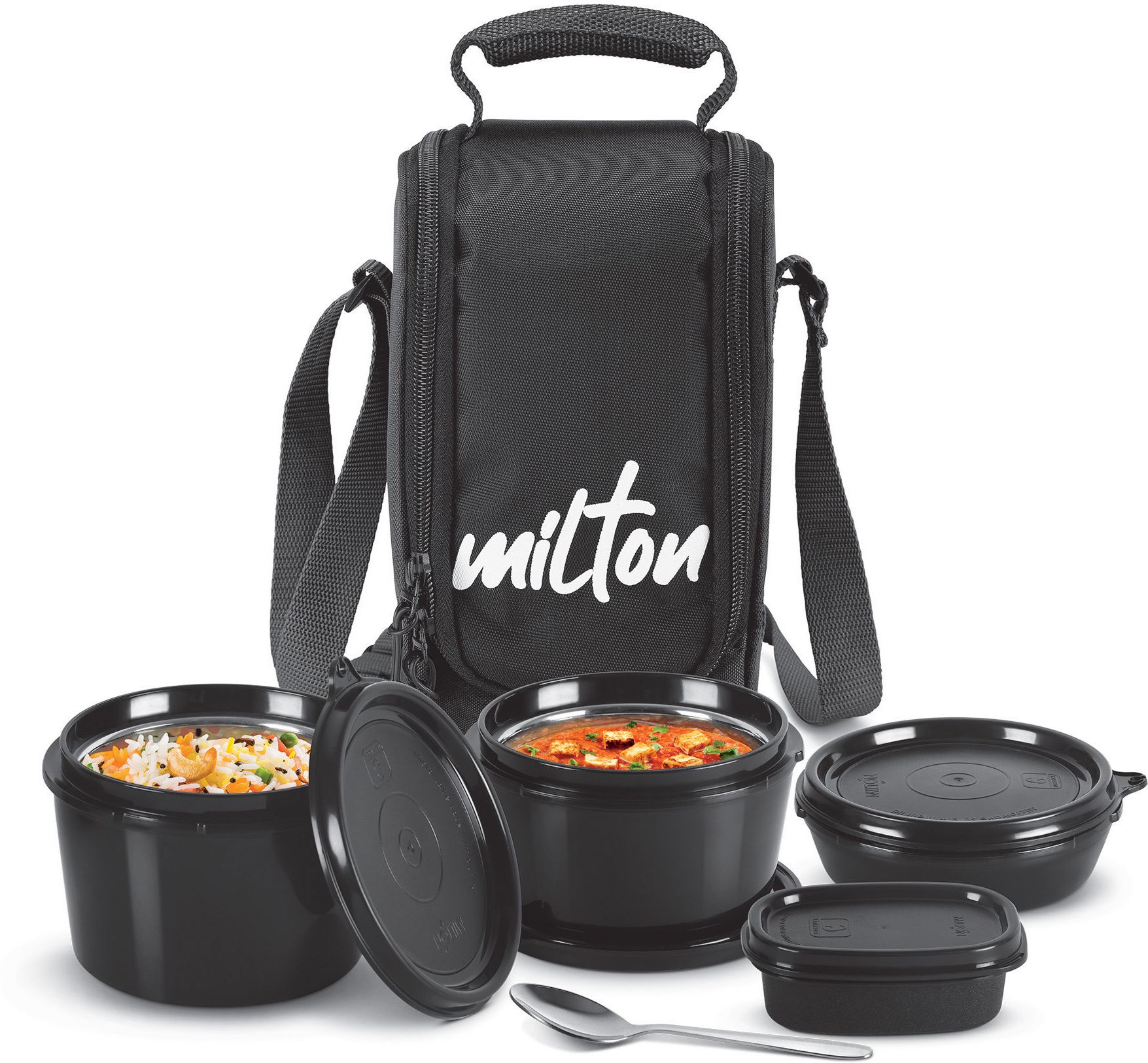 Steel Containers 180,320,450ml, Plastic Dabba 4 Containers Lunch Box-image-16