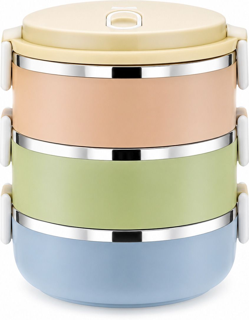 3 Tier Stainless Steel Lunch Box 1800 ml Leak Resistant BPA Free Tiffin Box 3 Containers Polypropylene, Plastic Office Lunch Box-image-24