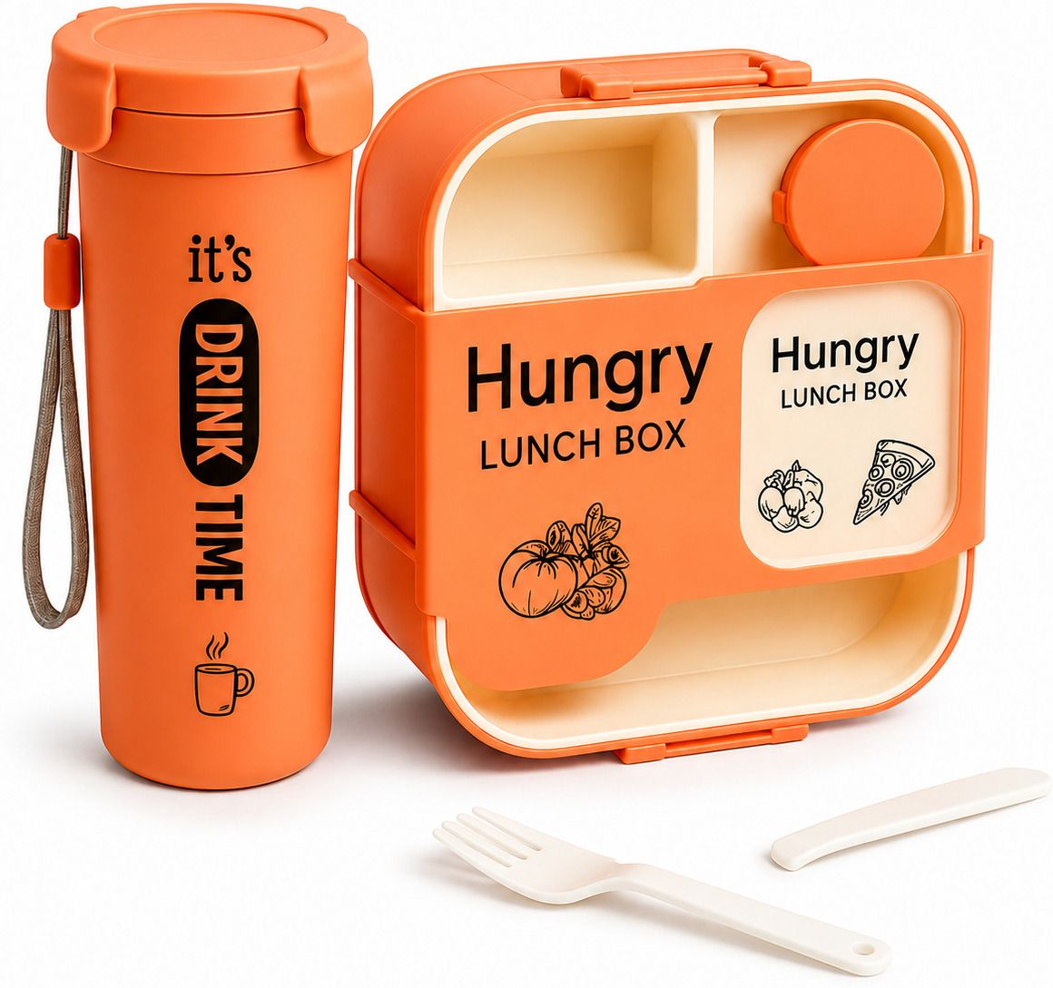 tissoo hungry lunch box,lunch box,tiffin, 3 Containers Plastic School Lunch Box-picture-12