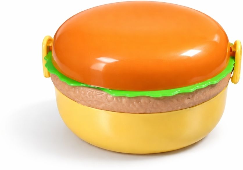 rizumart Burger Shape Locking Lunch Box 3 Containers Plastic School Lunch Box-picture-22