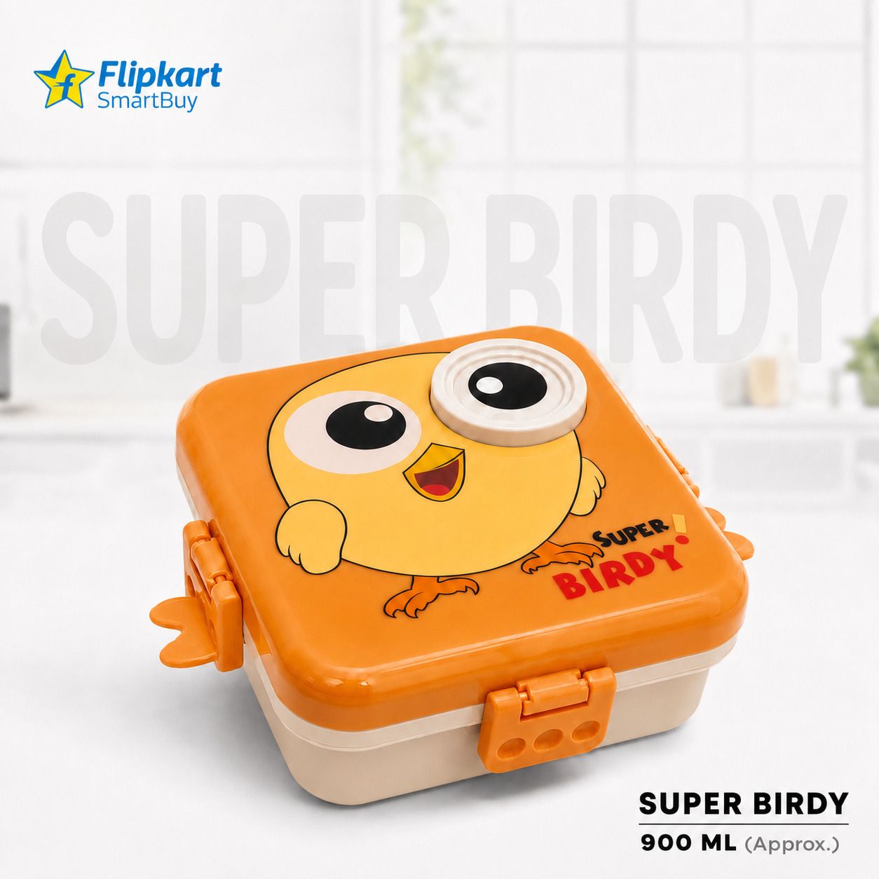 flipkart smartbuy Super Birdy Leakproof Kids Lunch Box 900 ml 1 Containers Plastic School Lunch Box-picture-28