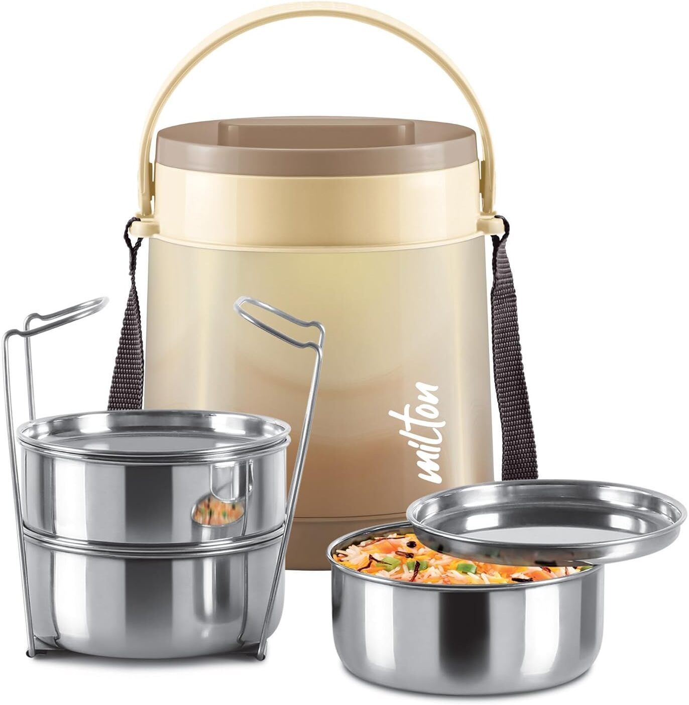 Gradient Tiffin 3 Stainless Steel Tiffin with Lifter | Fresh & Hot for Office 3 Containers Lunch Box-image-37