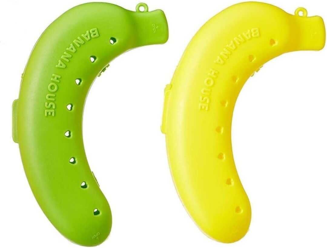 BANANA SHAPE STORAGE CASE ( YELLOW & GREEN ) PACK OF 2 Containers Lunch Box